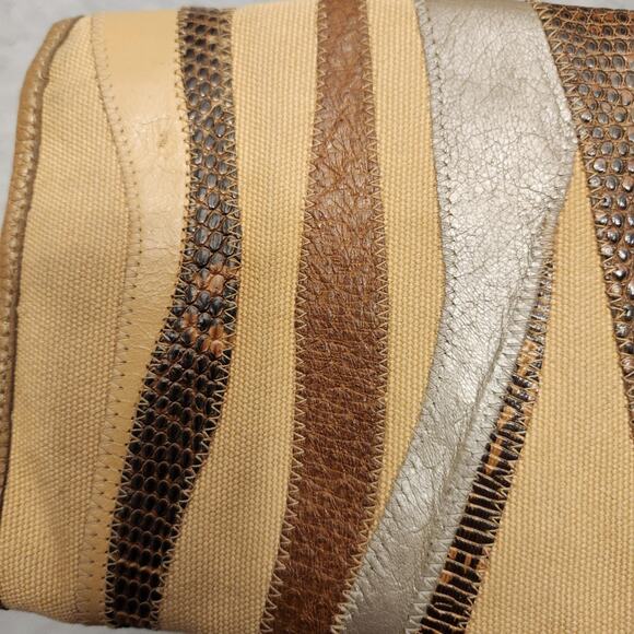 Carlos Falchi Snakeskin Clutch Purse Patchwork Purse Envelope Clutch Bag Vintage - Picture 6 of 10